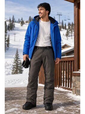 Aperture Green Line Charcoal Gray 10K Snowboard Pants Waterproof Snow Ski Outerw